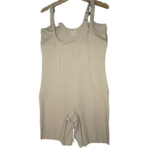 CACIQUE Open-Bust Thigh Shaper Bodysuit Nude‎ Size 18/20 Firm Control New